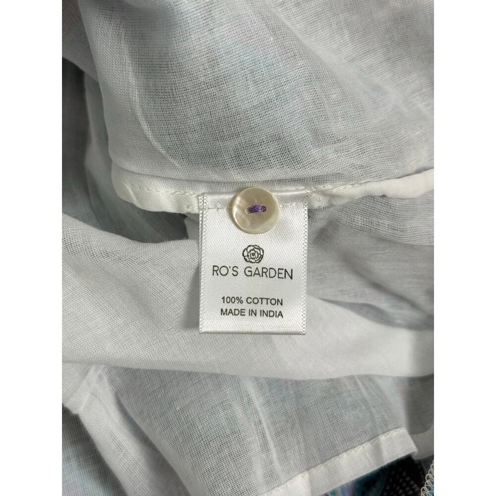 NWT Ro's Garden Rio Maxi Empire Waist Dress Boho Geometric Sikkim Lilac Blue XS - Picture 6 of 6